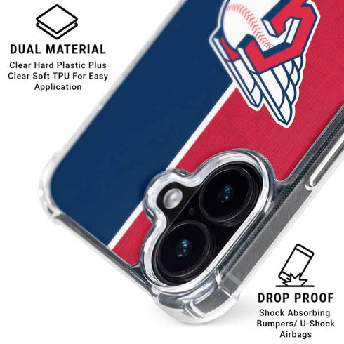 MLB Cleveland Guardians Split iPhone 16 Clear Case