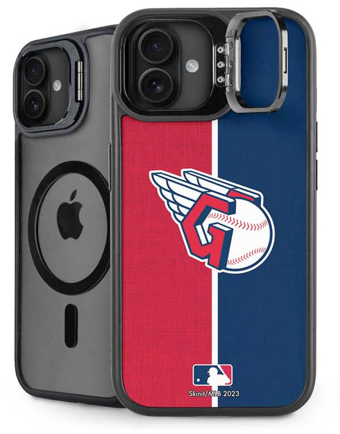MLB Cleveland Guardians Split iPhone 16 Plus Kickstand Case