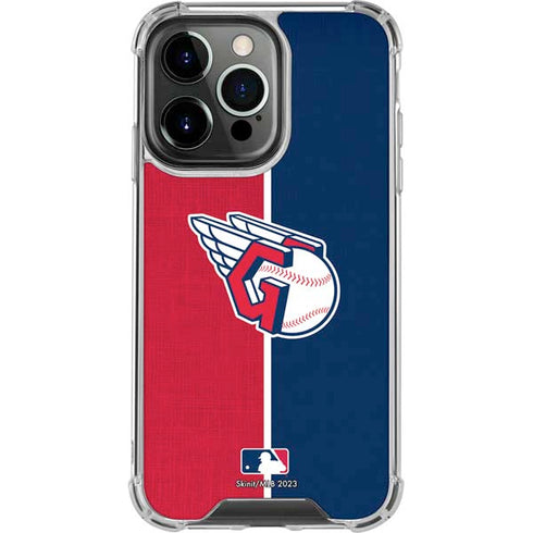 MLB Cleveland Guardians Split iPhone 16 Pro Max Clear Case