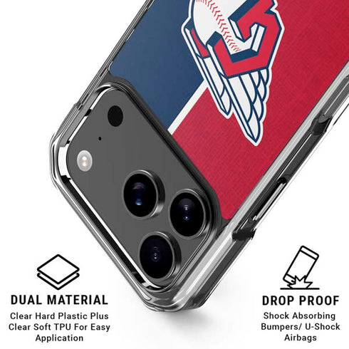MLB Cleveland Guardians Split iPhone 17 Pro Clear Case