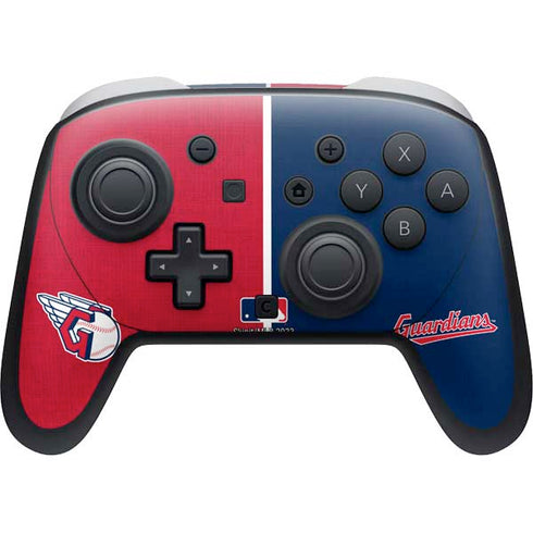 MLB Cleveland Guardians Split Nintendo Switch 2 (2025) Pro Controller Skin