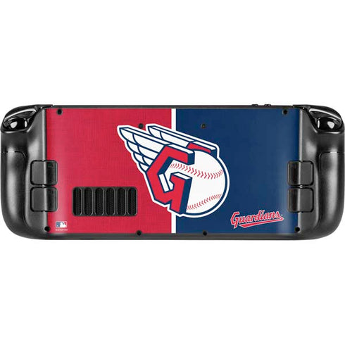 MLB Cleveland Guardians Split Steam Deck Handheld Gaming Computer OLED Skin