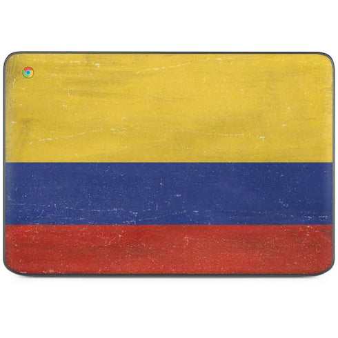 Colombia Flag Distressed HP Chromebook Skin