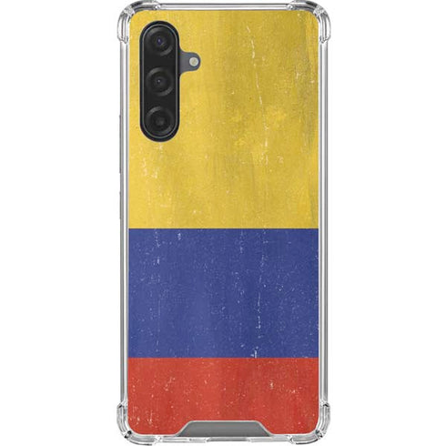 Colombia Flag Distressed Galaxy A17 Clear Case
