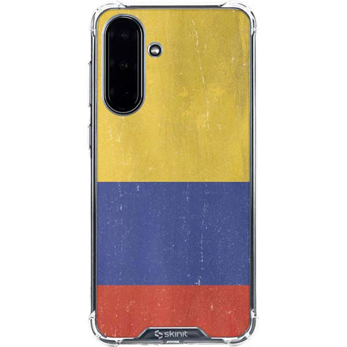 Colombia Flag Distressed Galaxy A36 5G Clear Case