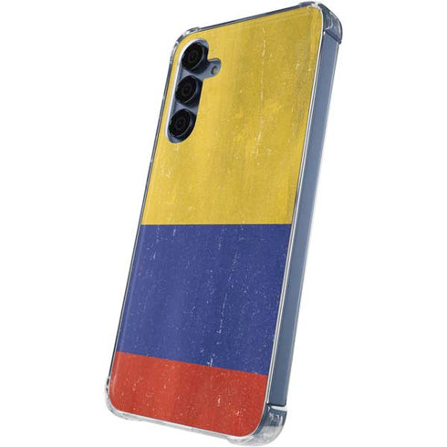 Colombia Flag Distressed Galaxy A55 5G Clear Case
