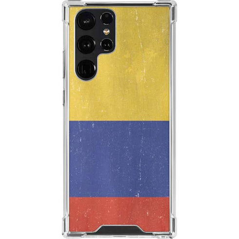 Colombia Flag Distressed Galaxy S23 Ultra Clear Case