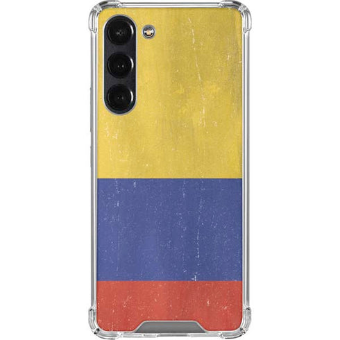 Colombia Flag Distressed Galaxy S24 FE Clear Case