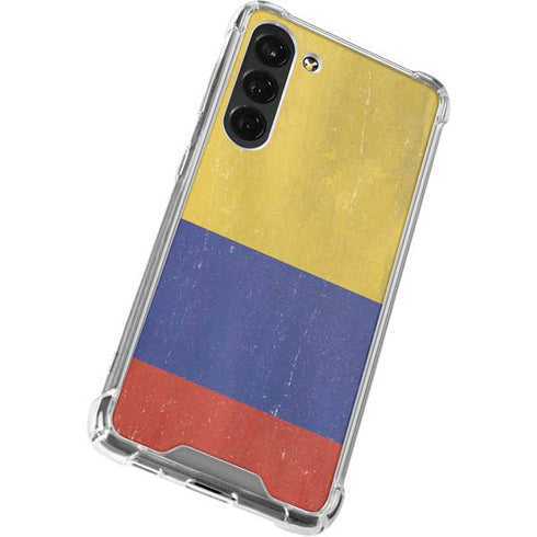 Colombia Flag Distressed Galaxy S24 FE Clear Case