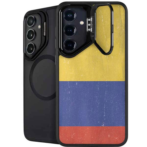 Colombia Flag Distressed Galaxy S25 Kickstand Case