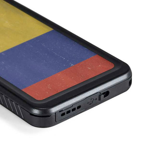 Colombia Flag Distressed Galaxy S24 Plus Waterproof Case