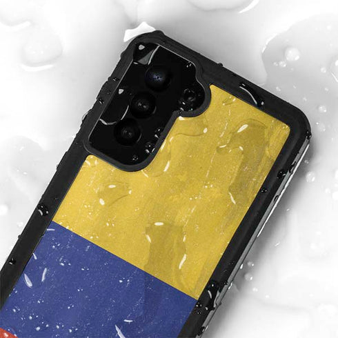 Colombia Flag Distressed Galaxy S24 Plus Waterproof Case