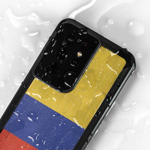 Colombia Flag Distressed Galaxy S24 Ultra Waterproof Case