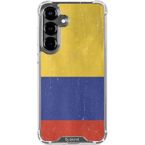 Colombia Flag Distressed Galaxy S26 Plus Clear Case