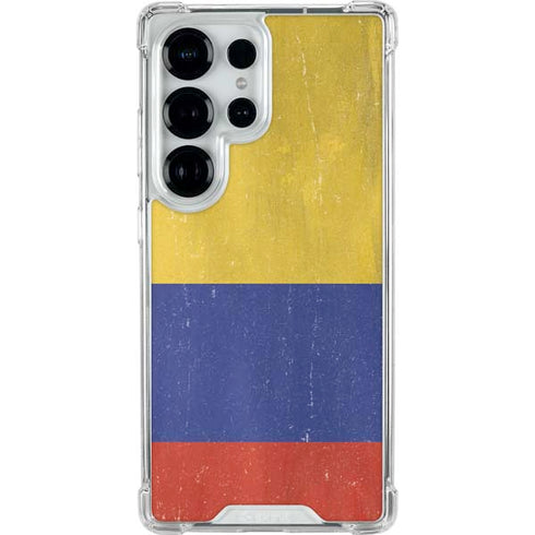 Colombia Flag Distressed Galaxy S26 Ultra Clear Case