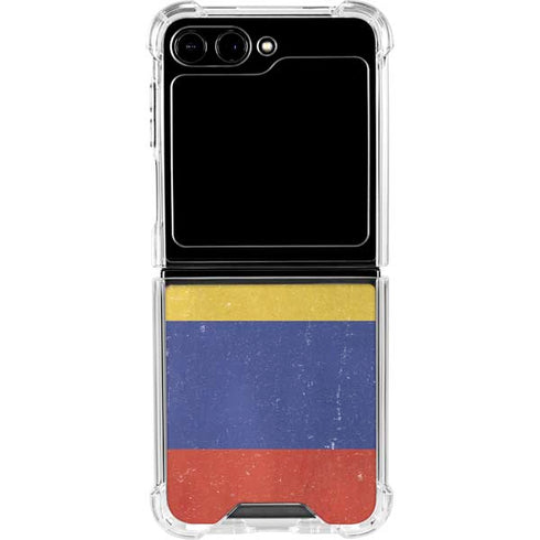 Colombia Flag Distressed Galaxy Z Flip6 Clear Case