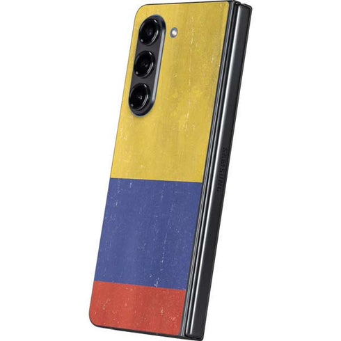 Colombia Flag Distressed Galaxy Z Fold5 5G Skin