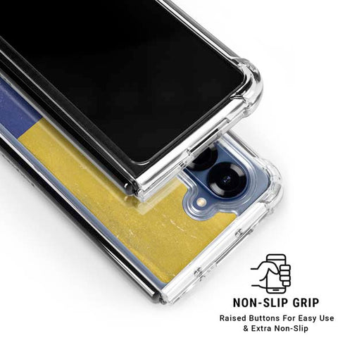 Colombia Flag Distressed Galaxy Z Fold6 Clear Case