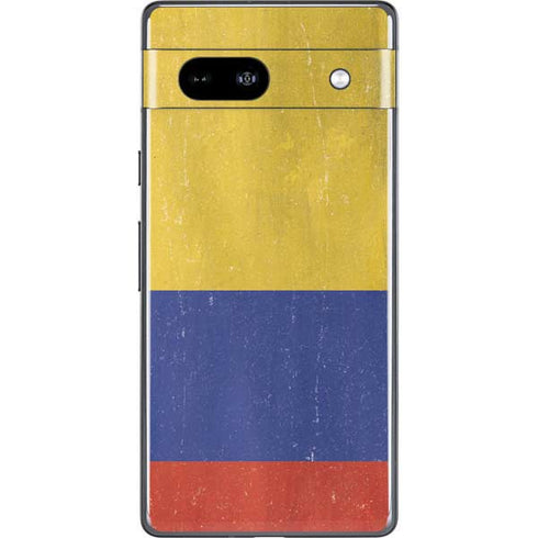 Colombia Flag Distressed Google Pixel 7a Skin