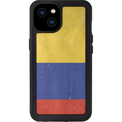 Colombia Flag Distressed iPhone 15 Plus Waterproof Case