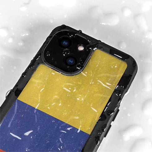 Colombia Flag Distressed iPhone 15 Plus Waterproof Case