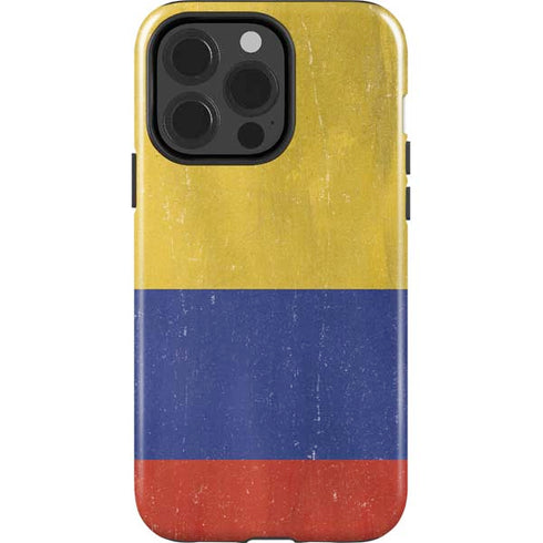 Colombia Flag Distressed iPhone 15 Pro Impact Case