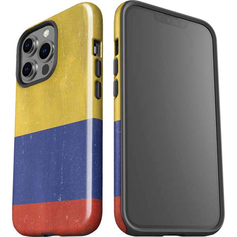 Colombia Flag Distressed iPhone 15 Pro Impact Case