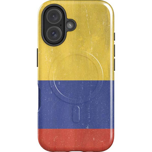 Colombia Flag Distressed iPhone 16 Magsafe Impact Case