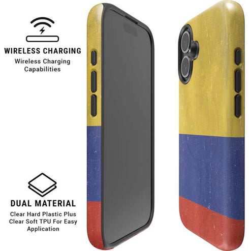 Colombia Flag Distressed iPhone 16 Magsafe Impact Case