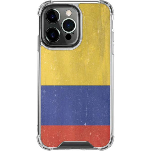 Colombia Flag Distressed iPhone 16 Pro Clear Case