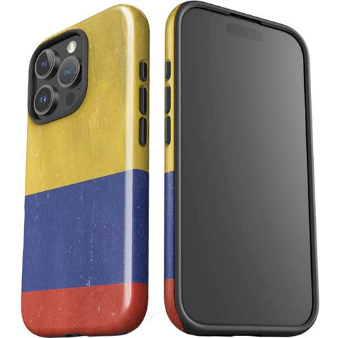 Colombia Flag Distressed iPhone 16 Pro Max Impact Case