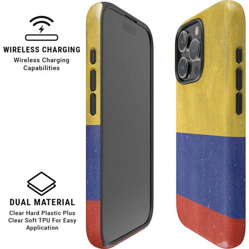 Colombia Flag Distressed iPhone 16 Pro Max Magsafe Impact Case