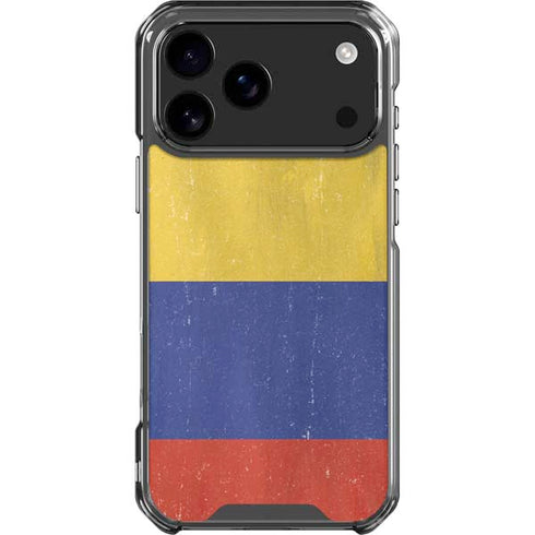 Colombia Flag Distressed iPhone 18 Pro Max Clear Case