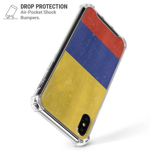 Colombia Flag Distressed iPhone X/XS Clear Case