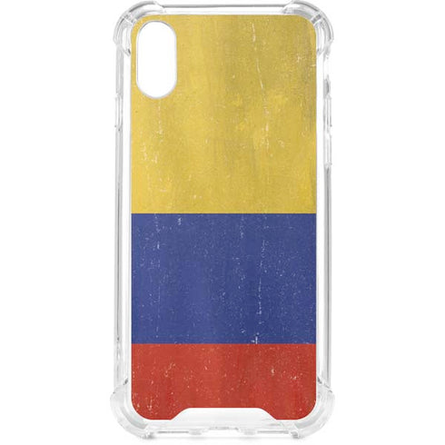 Colombia Flag Distressed iPhone XS Clear Case