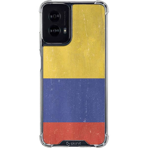 Colombia Flag Distressed Moto G Power 5G (2024) Clear Case