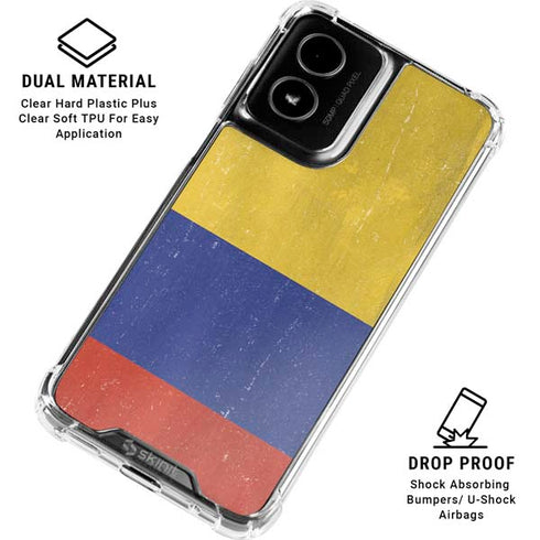 Colombia Flag Distressed Moto G Power 5G (2024) Clear Case