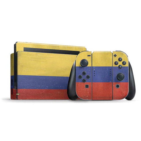Colombia Flag Distressed Nintendo Skins