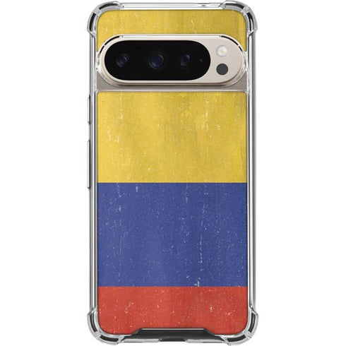 Colombia Flag Distressed Pixel 9 Pro XL Clear Case