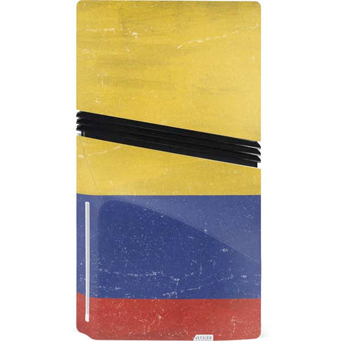 Colombia Flag Distressed PS5 Pro Disk Bundle Skin