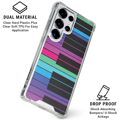 Color Piano Keys Galaxy S25 Ultra Clear Case