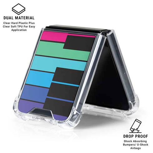 Color Piano Keys Galaxy Z Flip6 Clear Case