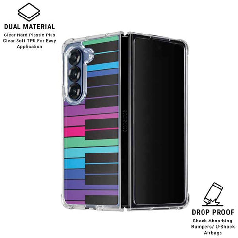 Color Piano Keys Galaxy Z Fold6 Clear Case