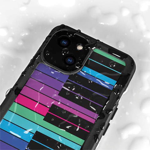 Color Piano Keys iPhone 15 Plus Waterproof Case
