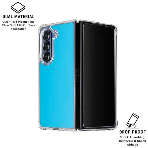 Color Pop Turbo Cyan Galaxy Z Fold7 Clear Case