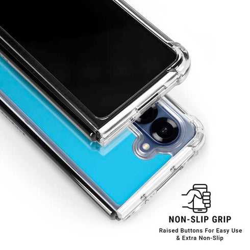 Color Pop Turbo Cyan Galaxy Z Fold7 Clear Case