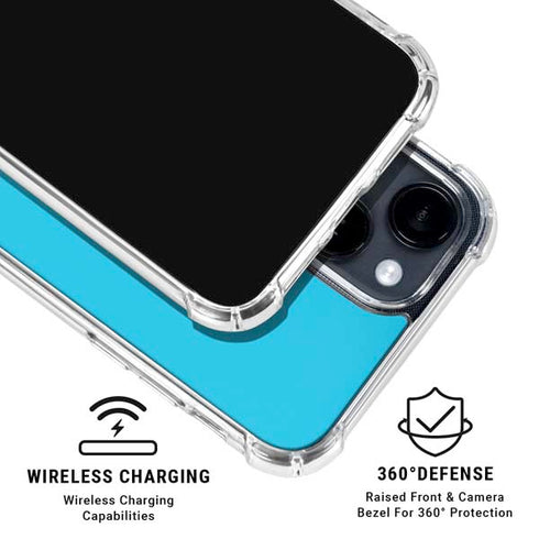 Color Pop Turbo Cyan iPhone 14 Plus Clear Case