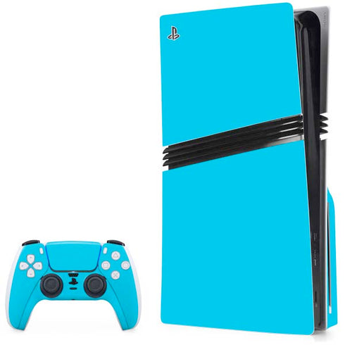 Color Pop Turbo Cyan PS5 Pro Disk Bundle Skin