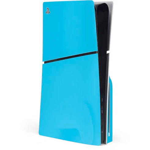 Color Pop Turbo Cyan PS5 Slim Disk Console Skin