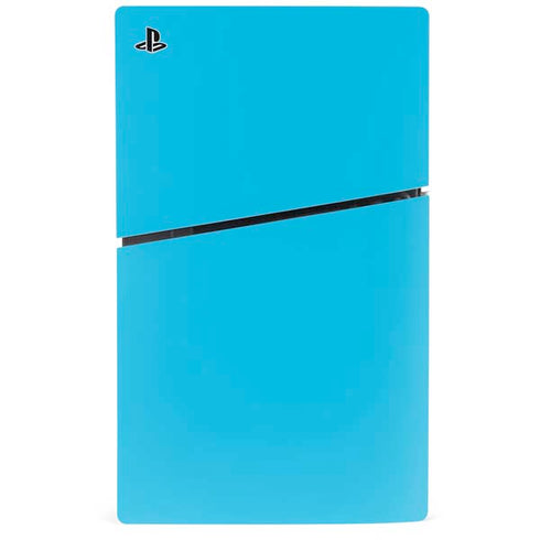 Color Pop Turbo Cyan PS5 Slim Disk Console Skin